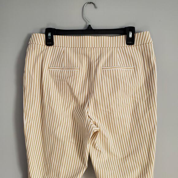 Chico's Striped Cotton Blend Straight Pants O.5 (6R) - Picture 4 of 8